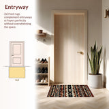 Ultra Soft Area Rug, Non Slip, Stain Resistant, Washable Area Rugs for Living Room, Bedroom, Elegant Ethnic Inspired Design Elements(Orange)