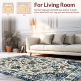 Ultra Soft Area Rug, Non Slip, Stain Resistant, Washable Area Rugs for Living Room, Bedroom, Luxe Abstract Floral Arrangement(Beige)