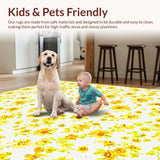 Ultra Soft Area Rug, Non Slip, Stain Resistant, Washable Area Rugs for Living Room, Bedroom, Cute Nature Inspired Bath Decor(Yellow)