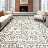 Ultra Soft Area Rug, Non Slip, Stain Resistant, Washable Area Rugs for Living Room, Bedroom, Chic Taupe Geometric Motif(Gray)