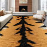 Ultra Soft Area Rug, Non Slip, Stain Resistant, Washable Area Rugs for Living Room, Bedroom, Tiger Print Faux Fur Living Room Accent Rug(Beige)
