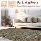 Ultra Soft Area Rug, Non Slip, Stain Resistant, Washable Area Rugs for Living Room, Bedroom, Bold Graphic Leopard Composition(Brown)