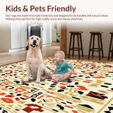 Ultra Soft Area Rug, Non Slip, Stain Resistant, Washable Area Rugs for Living Room, Bedroom, Chic Animal Print Area with Trendy Leopard Motif and Warm Hues(Beige)