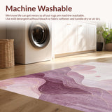 Ultra Soft Area Rug, Non Slip, Stain Resistant, Washable Area Rugs for Living Room, Bedroom, Dusty Rose Kawaii Plush Rug with Soft Mauve Swirls and Cozy Pink Tones(Purple)