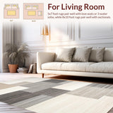 Ultra Soft Area Rug, Non Slip, Stain Resistant, Washable Area Rugs for Living Room, Bedroom, Rustic Low Pile Trellis Design(Gray)