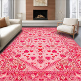 Ultra Soft Area Rug, Non Slip, Stain Resistant, Washable Area Rugs for Living Room, Bedroom, Joyful Seasonal Love Symbolism(Pink)