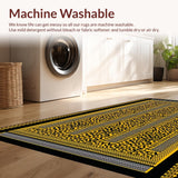 Ultra Soft Area Rug, Non Slip, Stain Resistant, Washable Area Rugs for Living Room, Bedroom, Stylish Nature-Inspired Graphic Rug(Gold)