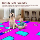 Ultra Soft Area Rug, Non Slip, Stain Resistant, Washable Area Rugs for Living Room, Bedroom, Charming Floral Pastel Fantasy(Pink)