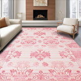 Ultra Soft Area Rug, Non Slip, Stain Resistant, Washable Area Rugs for Living Room, Bedroom, Enchanting Dreamy Floral Motifs(Pink)