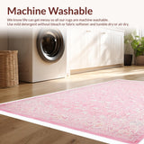 Ultra Soft Area Rug, Non Slip, Stain Resistant, Washable Area Rugs for Living Room, Bedroom, Playful Soft Pink Decorative Theme(Pink)