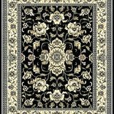 Ultra Soft Area Rug, Non Slip, Stain Resistant, Washable Area Rugs for Living Room, Bedroom, Artistic Black and Cream Fusion(Black)