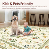 Contemporary Beige Floral Design(Beige)