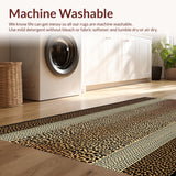 Ultra Soft Area Rug, Non Slip, Stain Resistant, Washable Area Rugs for Living Room, Bedroom, Elegant Wild Print Composition(Brown)