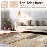 Ultra Soft Area Rug, Non Slip, Stain Resistant, Washable Area Rugs for Living Room, Bedroom, Rustic Earth Tones Texture(Brown)