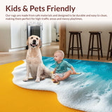 Ultra Soft Area Rug, Non Slip, Stain Resistant, Washable Area Rugs for Living Room, Bedroom, Marine Blue Entryway Stain-Resistant Carpet(Yellow)