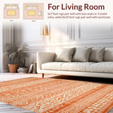 Ultra Soft Area Rug, Non Slip, Stain Resistant, Washable Area Rugs for Living Room, Bedroom, Rustic Burnt Orange Rug(Orange)