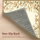 Artisan Inspired Mouse Pad with Vintage Beige Garden Motif and Scroll Border(Beige)