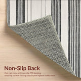 Ultra Soft Area Rug, Non Slip, Stain Resistant, Washable Area Rugs for Living Room, Bedroom, Sleek Dual Tone Striped Entry Rug with Crisp Black and White Linear Motifs(Gray)