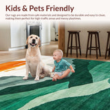 Ultra Soft Area Rug, Non Slip, Stain Resistant, Washable Area Rugs for Living Room, Bedroom, Stylish Abstract Nature Composition(Orange)