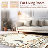 Ultra Soft Area Rug, Non Slip, Stain Resistant, Washable Area Rugs for Living Room, Bedroom, Childrens Play Mat Area(Beige)