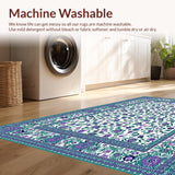 Ultra Soft Area Rug, Non Slip, Stain Resistant, Washable Area Rugs for Living Room, Bedroom, Contemporary Poppy Pattern Delight(Purple)
