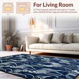 Ultra Soft Area Rug, Non Slip, Stain Resistant, Washable Area Rugs for Living Room, Bedroom, Luxe Blue Animalistic Appeal(Blue)