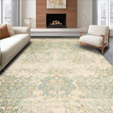 Beige Green Vintage Design Easy Clean Durable Non Shed(Beige)