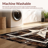 Ultra Soft Area Rug, Non Slip, Stain Resistant, Washable Area Rugs for Living Room, Bedroom, Brown Texas Star Entry Rug Classic Rustic Western Welcome Floor Carpet(Brown)