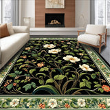 Lush Green Floral Aesthetic(Black)