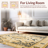 Ultra Soft Area Rug, Non Slip, Stain Resistant, Washable Area Rugs for Living Room, Bedroom, Durable Woven Indoor/(Beige)