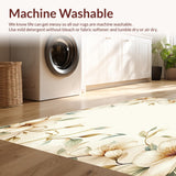 Ultra Soft Area Rug, Non Slip, Stain Resistant, Washable Area Rugs for Living Room, Bedroom, Floral Harmony Area Neutral Botanical Gentle Hues(Beige)