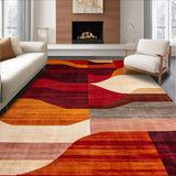 Ultra Soft Area Rug, Non Slip, Stain Resistant, Washable Area Rugs for Living Room, Bedroom, Abstract Earthy Tones Composition(Red)