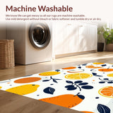 Ultra Soft Area Rug, Non Slip, Stain Resistant, Washable Area Rugs for Living Room, Bedroom, Joyful Minimalist Character Patterns(Orange)