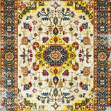 Ultra Soft Area Rug, Non Slip, Stain Resistant, Washable Area Rugs for Living Room, Bedroom, Abstract Colorful Floral Harmony(Yellow)