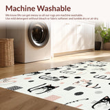 Ultra Soft Area Rug, Non Slip, Stain Resistant, Washable Area Rugs for Living Room, Bedroom, Stylish Irregular Animal Shape(White)