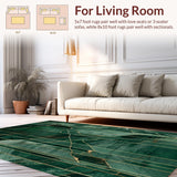 Ultra Soft Area Rug, Non Slip, Stain Resistant, Washable Area Rugs for Living Room, Bedroom, Sleek Abstract Linear Patterns(Green)