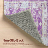 Ultra Soft Area Rug, Non Slip, Stain Resistant, Washable Area Rugs for Living Room, Bedroom, Luxurious Neutral Toned Symmetry(Purple)