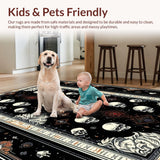 Ultra Soft Area Rug, Non Slip, Stain Resistant, Washable Area Rugs for Living Room, Bedroom, Spooky Witchy Themed Rug(Black)