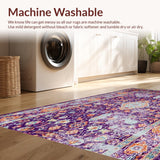 Ultra Soft Area Rug, Non Slip, Stain Resistant, Washable Area Rugs for Living Room, Bedroom, Whimsical Earthy Spiral Arrangement(Purple)