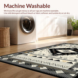 Ultra Soft Area Rug, Non Slip, Stain Resistant, Washable Area Rugs for Living Room, Bedroom, Sophisticated Black and Cream Design(Gray)