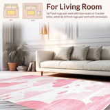 Ultra Soft Area Rug, Non Slip, Stain Resistant, Washable Area Rugs for Living Room, Bedroom, Whimsical Soft Pastel Cloud Motif(White)
