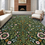 Ultra Soft Area Rug, Non Slip, Stain Resistant, Washable Area Rugs for Living Room, Bedroom, Vibrant Botanical Nursery Ultra Thin Floor Carpet(Green)
