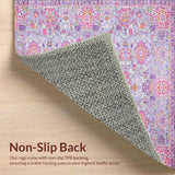 Ultra Soft Area Rug, Non Slip, Stain Resistant, Washable Area Rugs for Living Room, Bedroom, Vintage Pastel Blooming Elegance(Purple)