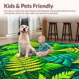 Ultra Soft Area Rug, Non Slip, Stain Resistant, Washable Area Rugs for Living Room, Bedroom, Quirky Abstract Floral Arrangement(Green)