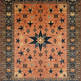 Ultra Soft Area Rug, Non Slip, Stain Resistant, Washable Area Rugs for Living Room, Bedroom, Charming Primitive Star Design(Red)