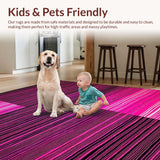 Ultra Soft Area Rug, Non Slip, Stain Resistant, Washable Area Rugs for Living Room, Bedroom, Stylish Geometric Animal Print(Pink)