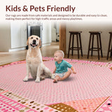 Ultra Soft Area Rug, Non Slip, Stain Resistant, Washable Area Rugs for Living Room, Bedroom, Chic Contemporary Animal Motif(Pink)