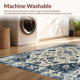 Ultra Soft Area Rug, Non Slip, Stain Resistant, Washable Area Rugs for Living Room, Bedroom, Luxe Abstract Floral Arrangement(Beige)