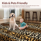 Ultra Soft Area Rug, Non Slip, Stain Resistant, Washable Area Rugs for Living Room, Bedroom, Bold Exotic Animal Aesthetic(Brown)