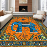 Ultra Soft Area Rug, Non Slip, Stain Resistant, Washable Area Rugs for Living Room, Bedroom, Bold Semi-Circular Statement Piece(Orange)